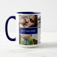 Royal blue Best Dad Ever Photo Collage Daddy