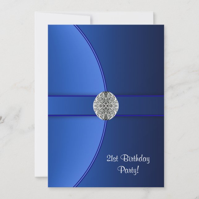 Royal Blue Birthday Party Invitation (Front)