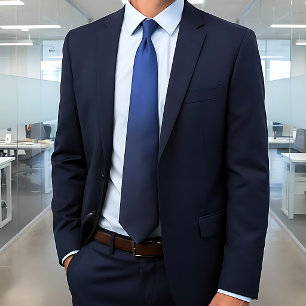 Royal Blue Black Double Sided Ombre Tie
