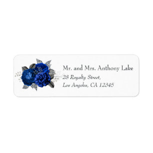 Royal Blue, Black et Silver Floral