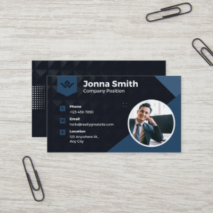 Royal blue, Black Modern Corporate Business Card