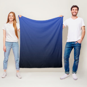 Royal Blue Black Ombre Fleece Blanket