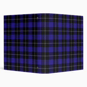 Royal Blue Black Plaid Binder