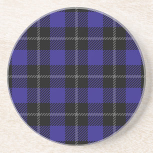 Royal Blue Black Plaid Coaster