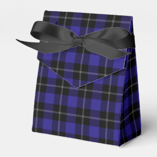 Royal Blue Black Plaid Favor Box