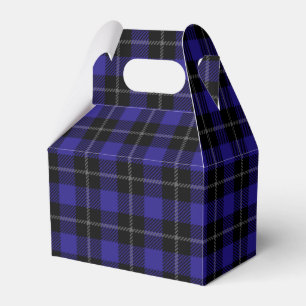 Royal Blue Black Plaid Favor Box