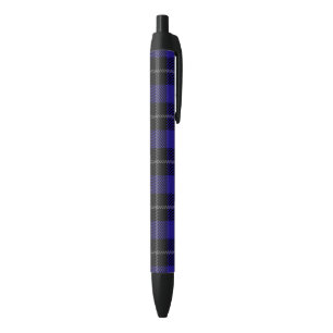 Royal Blue Black Plaid Ink Pen