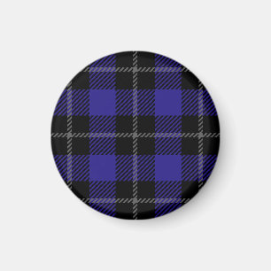 Royal Blue Black Plaid Magnet