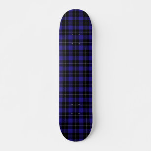 Royal Blue Black Plaid Skateboard