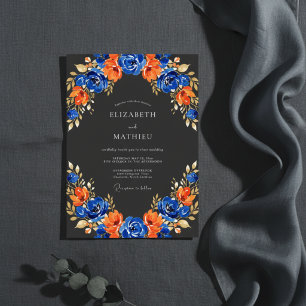 Royal Blue Bold Evening Wedding Invitation