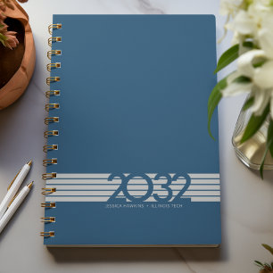 Royal Blue Bottom Stripe Spiral Weekly Planner