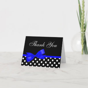 Royal Blue Bow Black Pois Merci