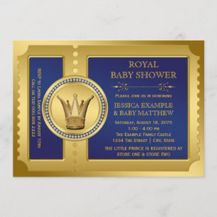 Royal Blue Boys Royal Baby Shower Invitation
