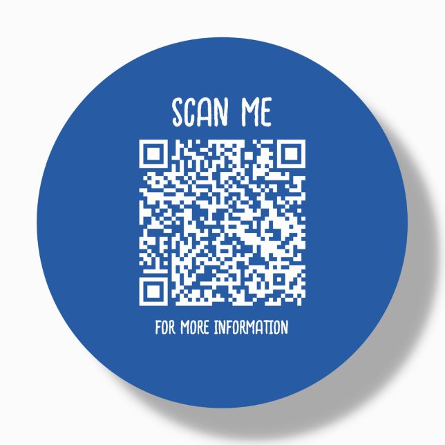 Royal Blue | Business QR Code Scannable  Classic Round Sticker (Creator Uploaded)