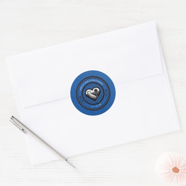 Royal Blue California Passport Classic Round Sticker (Envelope)
