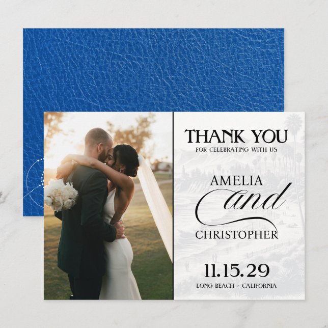 Royal Blue California Passport Thank You Card (Front/Back)