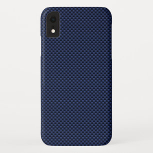 Royal Blue Carbon Fibre Style Weave Print iPhone XR Case