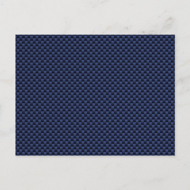 Royal Blue Carbon Fibre Style Weave Print Postcard (Front)