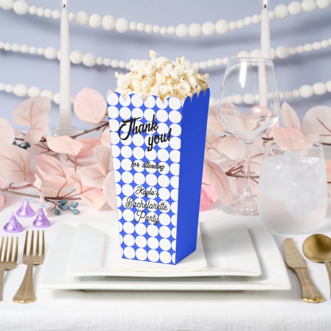 Royal Blue Circle Pattern Bachelorette Party Favor Box (Wedding)
