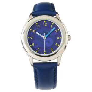 Royal Blue Circular Fractal Kids' Watch