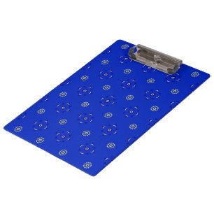 Royal Blue Clipboard with Gold Brocade Pattern