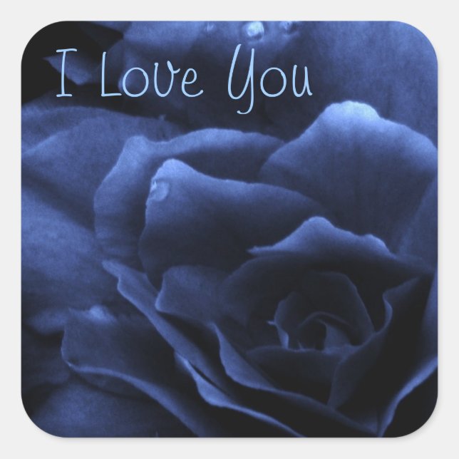 Royal Blue Close Up of a Double Begonia Square Sticker (Front)