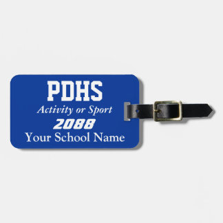 Royal Blue College or High School Student Luggage Tag