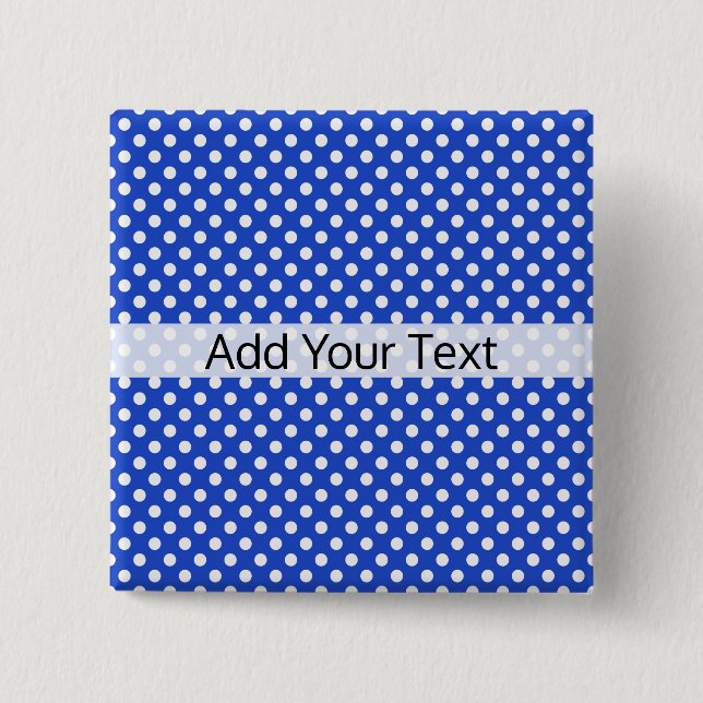 Royal Blue Combination Polka Dots by STaylor 2 Inch Square Button (Front)