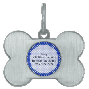 Royal Blue Combination Polka Dots by STaylor Pet Name Tag