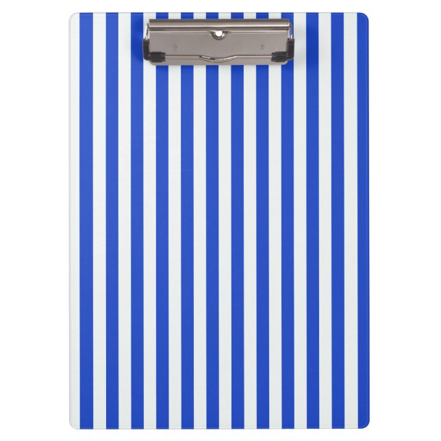 Royal Blue Combination Stripes by Shirley Taylor Clipboard (Front)