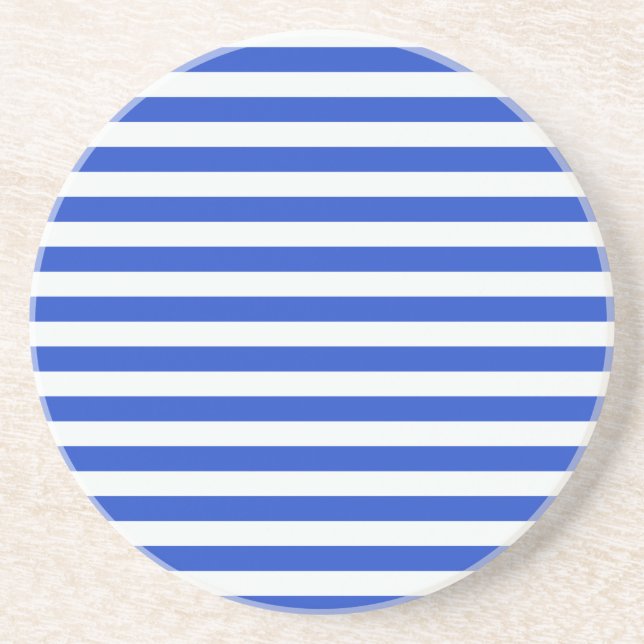 Royal Blue Combination Stripes by Shirley Taylor Coaster (Front)