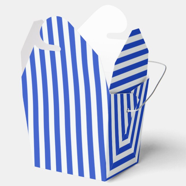 Royal Blue Combination Stripes by Shirley Taylor Favor Box (Opened)