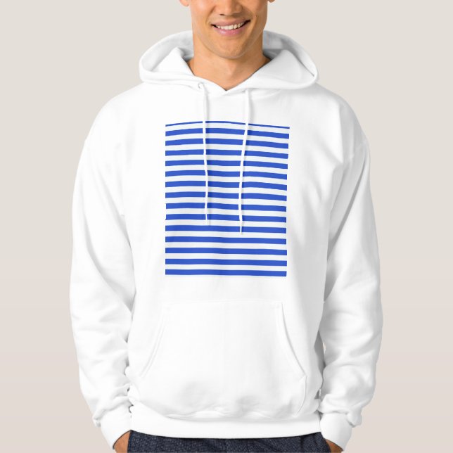 Royal Blue Combination Stripes by Shirley Taylor Hoodie (Front)