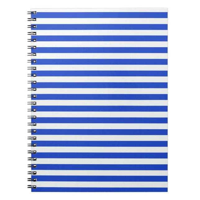 Royal Blue Combination Stripes by Shirley Taylor Notebook (Front)