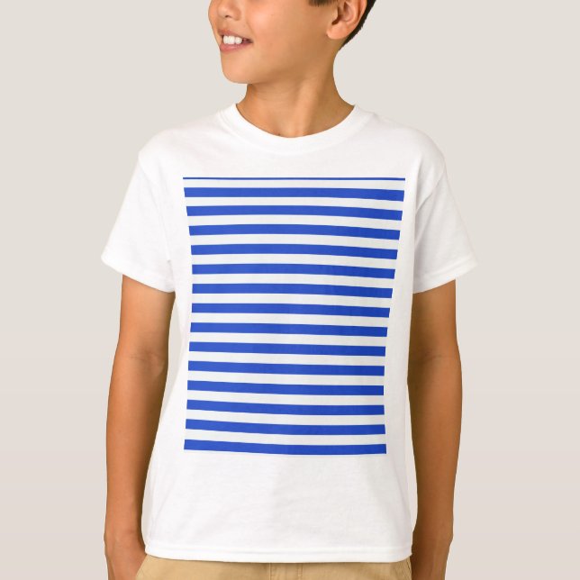 Royal Blue Combination Stripes by Shirley Taylor T-Shirt (Front)