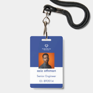 Royal Blue Corporate Executive Photo ID Badge