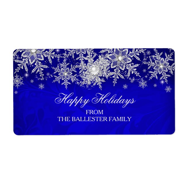 Royal Blue Crystal Pearl Flocon de neige Joyeuses  (Devant)