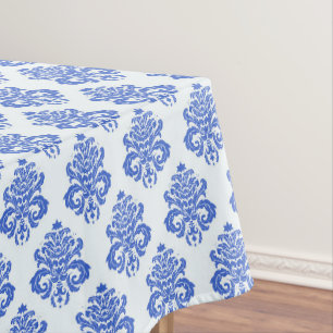 Royal Blue Damask  Tablecloth