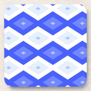 Royal blue diamond pattern coaster