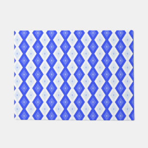 Royal blue diamond pattern doormat