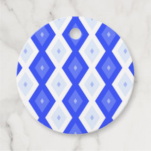 Royal blue diamond pattern favour tags