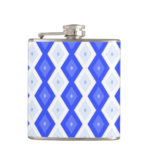 Royal blue diamond pattern hip flask