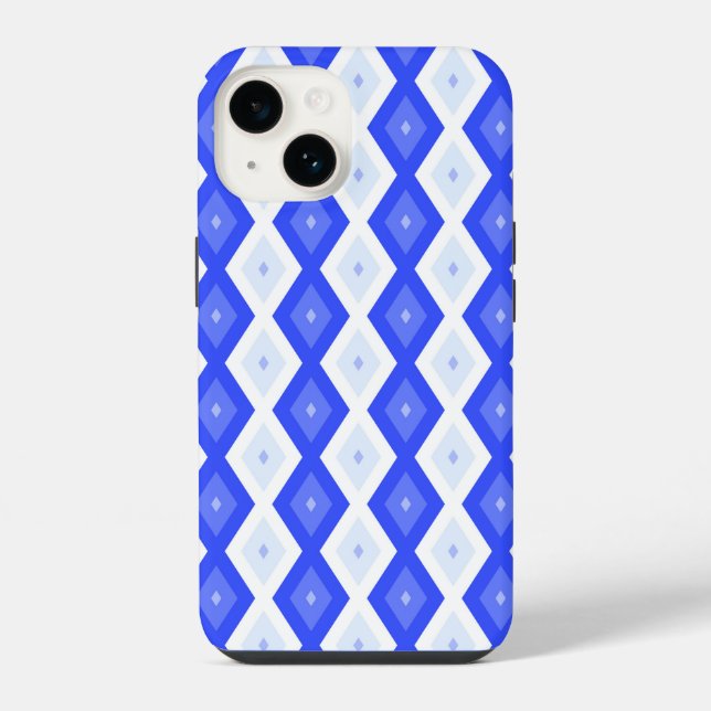 Royal blue diamond pattern iPhone case (Back)