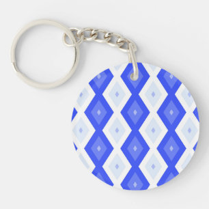 Royal blue diamond pattern keychain