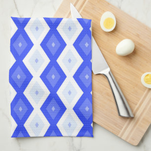 Royal blue diamond pattern kitchen towel