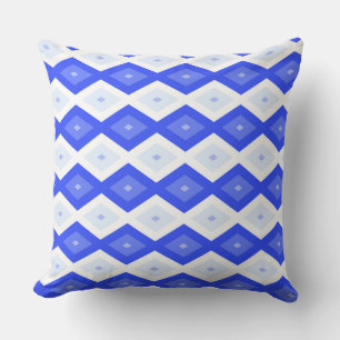 Royal blue diamond pattern throw pillow