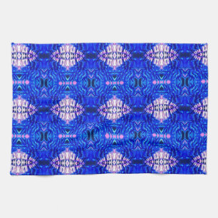 royal blue diamond sand hippie tiedye rug pattern kitchen towel