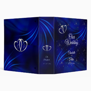 Royal Blue, Diamonds and Heart Wedding Binder
