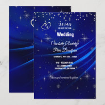 Royal Blue Diamonds and Hearts Wedding