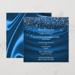 Royal Blue Diamonds wedding blue crystal Invitation